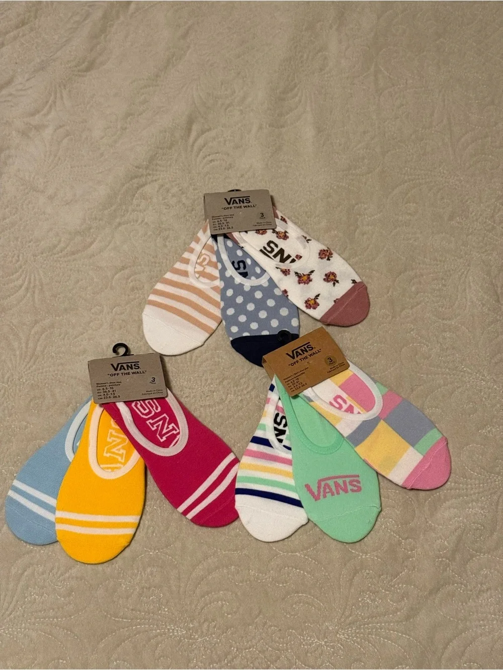Vans Women’s No-Show Sock Pack – Assorted Pastel & Bright Colors